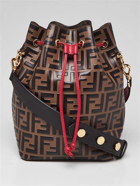 fendi 8bt298|Black Calfskin Leather Mon Tresor Bucket Bag 8BT298.